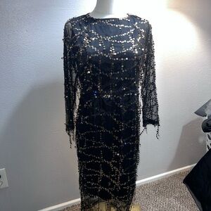 MIU MIU Elegant Black Sequin Dress